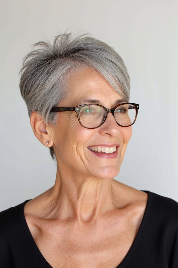 32+ Perfect Pixie Cuts for Women Over 60 With Glasses for 2025 82 pixie bob hybrid elegance