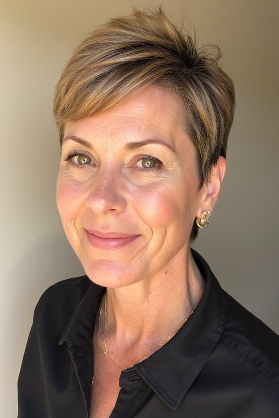 44+ Stylish & Fuss-Free Short Hairstyles for Women Over 50 in 2025 94 pixie cut with highlights