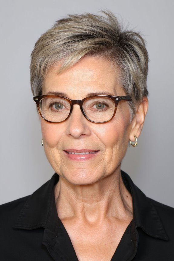 32+ Perfect Pixie Cuts for Women Over 60 With Glasses for 2025 72 pixie cut with highlights