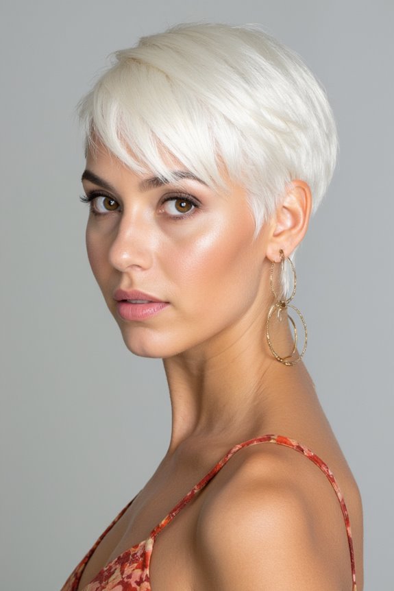 23+ Prettiest Platinum Pixie Cuts for Cooler Blonde Crop in 2025 28 platinum pixie with fringe
