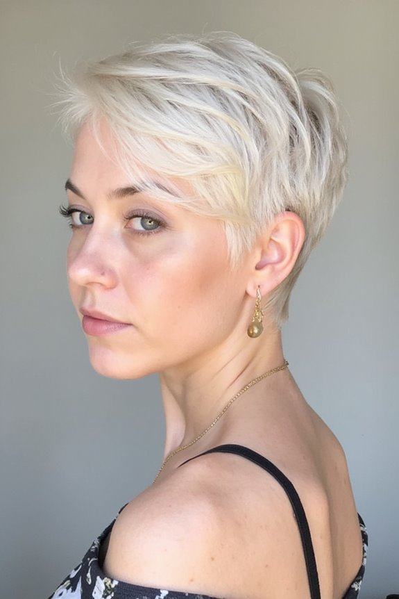 23+ Prettiest Platinum Pixie Cuts for Cooler Blonde Crop in 2025 22 platinum pixie with sophistication