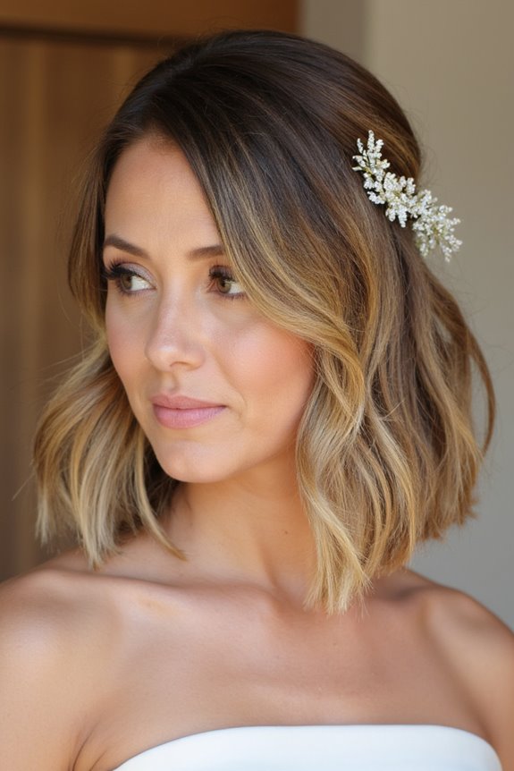 34+ Gorgeous Short Wedding Hairstyles and Bridal Hair Ideas in 2025 73 romantic layered bob hairstyle