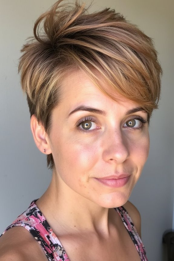 36+ Cutest Ways to Get a Pixie Cut With Highlights for a Dimensional Crop in 2025 11 rose gold tousled pixie