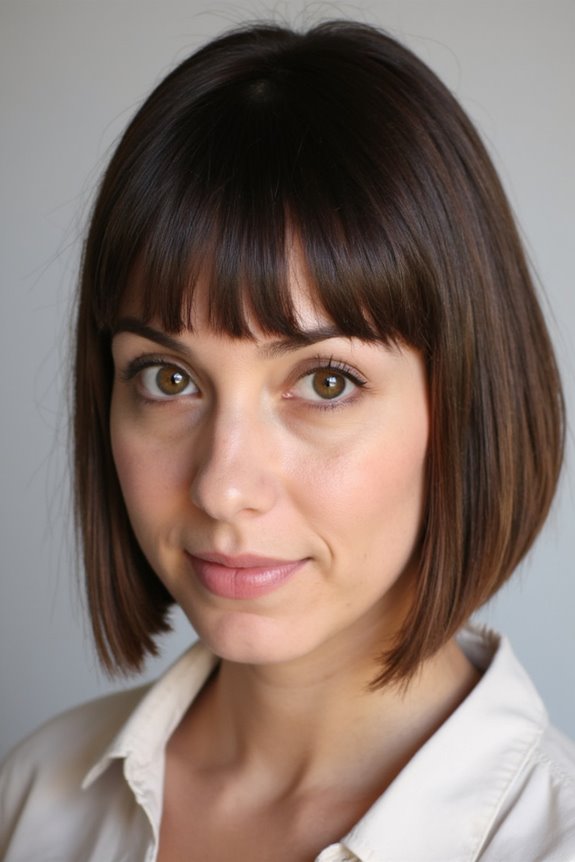 42+ Flattering Short Hairstyles for Long Faces in 2025 90 short hair blunt bangs