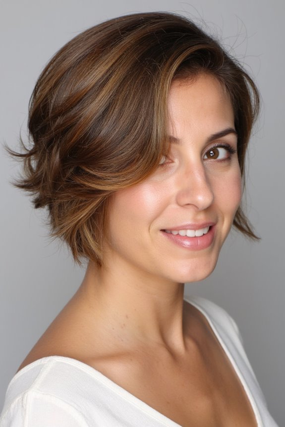 42+ Flattering Short Hairstyles for Long Faces in 2025 122 side swept curls for elegance