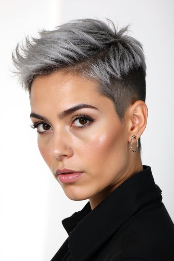 36+ Cutest Ways to Get a Pixie Cut With Highlights for a Dimensional Crop in 2025 56 silver black pixie fade