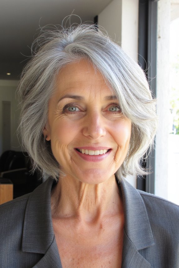 29+ Short Shaggy Haircuts Women In Their 60s Can Totally Pull Off in 2025 45 silver highlights short shaggy