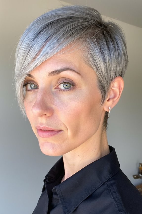 16+ Best Short Hair With Highlights in 2025 38 silver straight pixie elegance