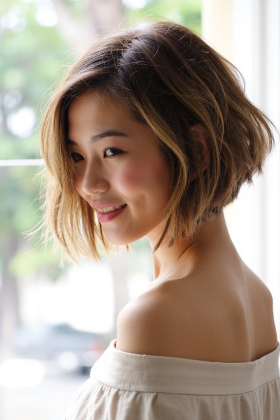 50+ Short Hairstyles for Thin, Fine Hair to Appear Thick & Full in 2025 46 sleek angled bob style