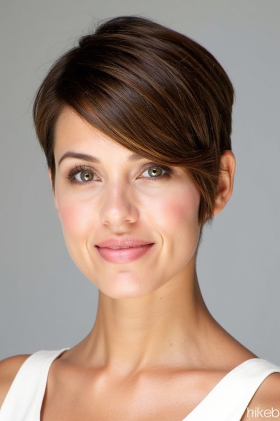 42+ Flattering Short Hairstyles for Long Faces in 2025 31 sleek asymmetrical pixie haircut
