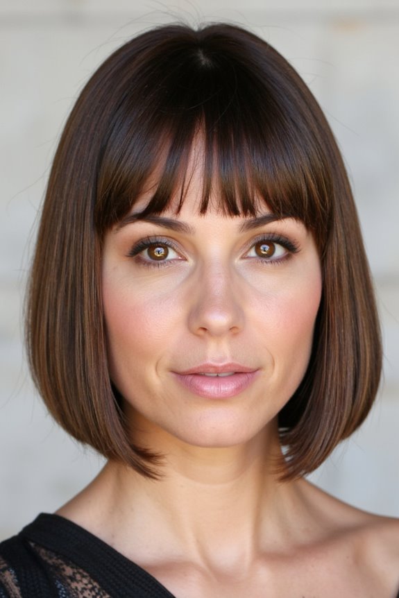 37+ Best Ways to Wear Curtain Bangs With Short Hair in 2025 18 sleek bangs with bob