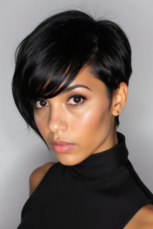 50+ Bixie Haircut Examples Trending Right Now 48 sleek black bixie hairstyle