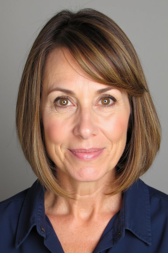 29+ Slimming Short Hairstyles for Women Over 50 With Round Faces in 2025 54 sleek blunt bob elegance