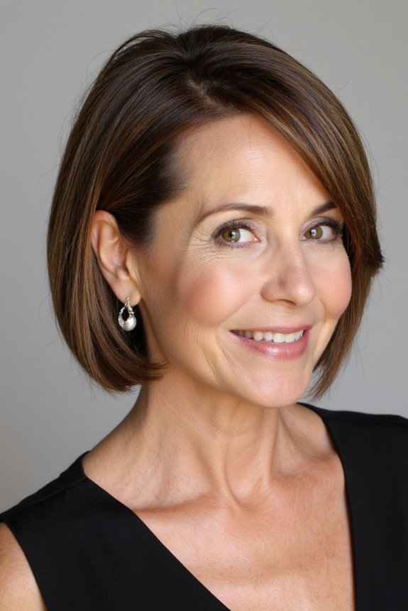 41+ Easy and Stylish Short Bobs With Bangs for Women Over 60 in 2025 117 sleek bob diagonal bangs