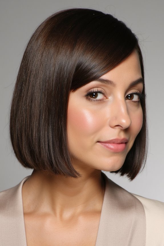 21+ Flattering Short Haircut Ideas for Full Faces to Look Thinner in 2025 25 sleek bob enhances facial structure