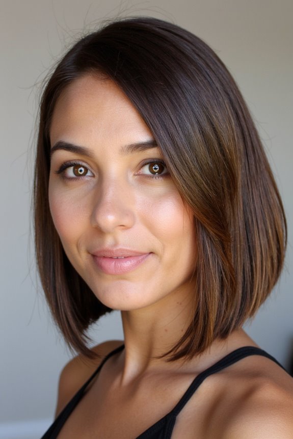 23+ Flattering Short Haircuts for Oval Faces in 2025 33 sleek bob for oval faces