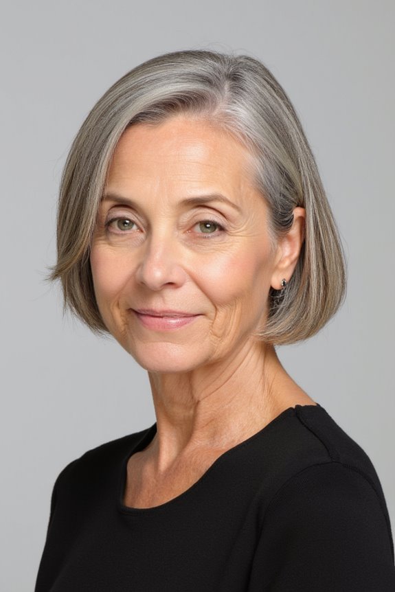 30+ Trendy Short Haircuts for Older Women With Fine Hair to Boost Volume in 2025 55 sleek bob with layers