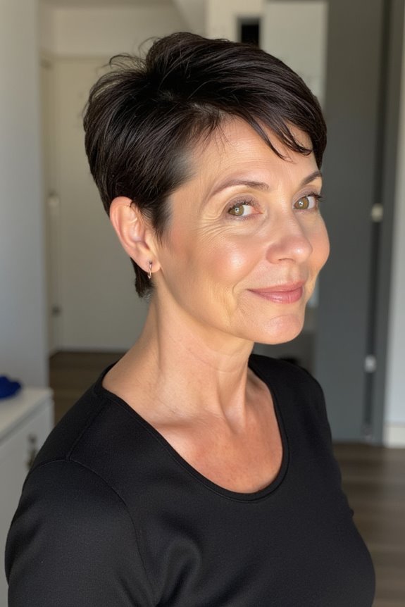 43+ Trendiest Pixie Haircuts for Women Over 50 in 2025 75 sleek glossy pixie elegance