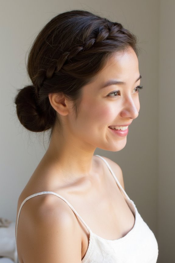 32+ Cute & Easy Updos for Short Hair for Special Occasions in 2025 63 sleek low braided ponytail