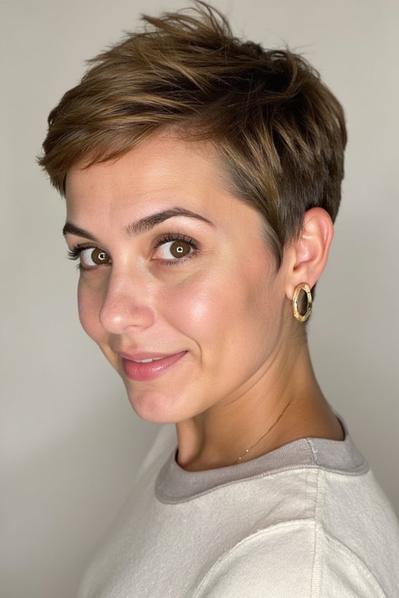 15+ Chic Pixie Cuts That Complement Chubby Faces for 2025 21 sleek pixie with highlights