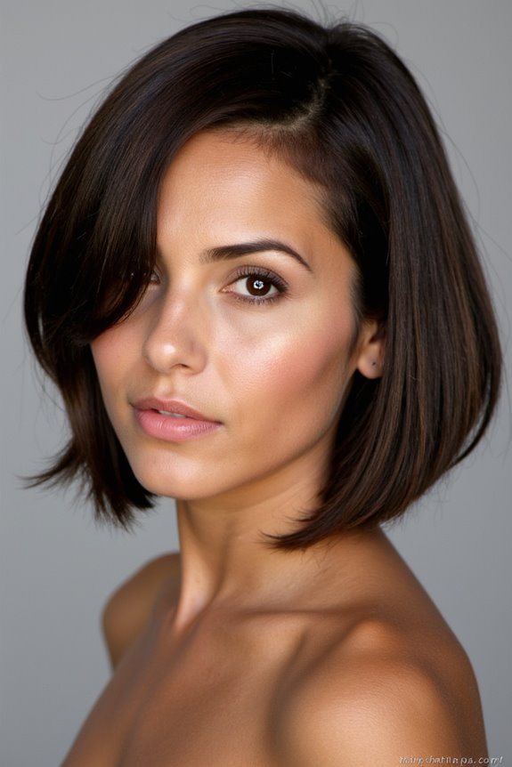 16+ Amazing Examples of Short Dark Brown Hair in 2025 31 sleek side parted dark bob