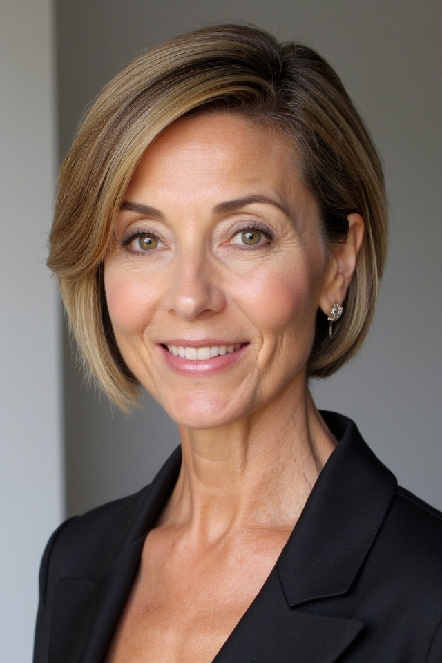 50+ Fabulous Short Haircuts Women Over 60 Are Getting in 2025 54 sleek side swept crop hairstyle
