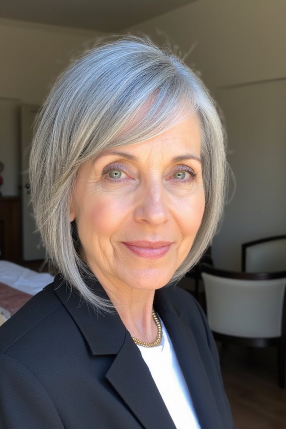 38+ Gorgeous Short Hairstyles for Women in Their 60S With Grey Hair in 2025 14 sleek silver crop hairstyle