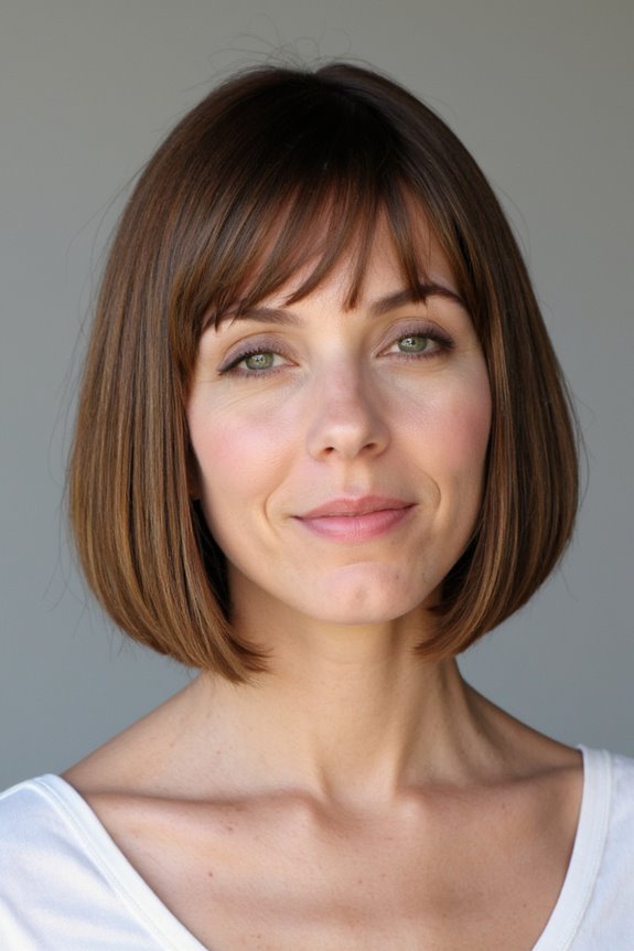 21+ Flattering Short Haircut Ideas for Full Faces to Look Thinner in 2025 22 sleek textured blunt bob