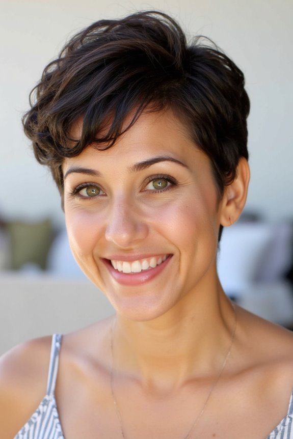35+ Most Flattering Ways to Get a Pixie Cut for Round Face Shapes in 2025 11 soft curly pixie cut