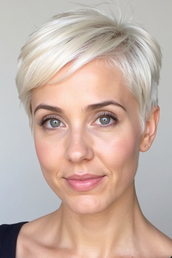 23+ Prettiest Platinum Pixie Cuts for Cooler Blonde Crop in 2025 37 soft feminine platinum pixie