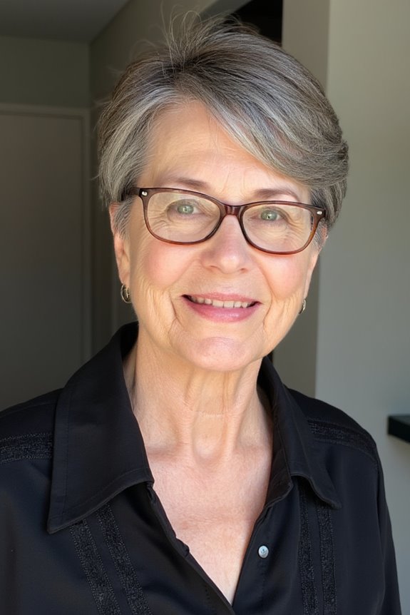 32+ Perfect Pixie Cuts for Women Over 60 With Glasses for 2025 83 soft ombre pixie cut