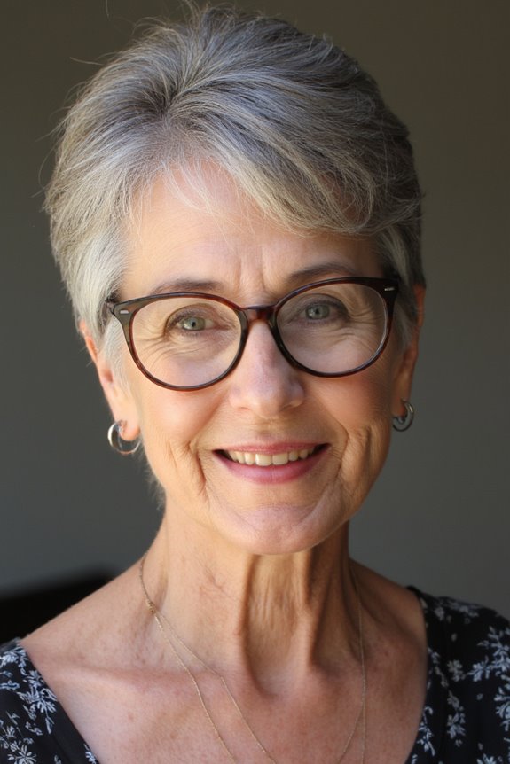 32+ Perfect Pixie Cuts for Women Over 60 With Glasses for 2025 43 soft pixie with layers