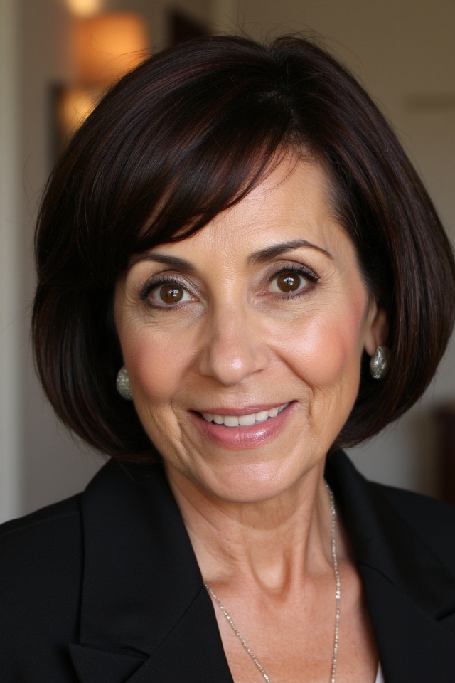 42+ Classic Short Bob Haircuts for Ladies Over 60 Who Want a Youthful Style in 2025 45 sophisticated dark chocolate bob