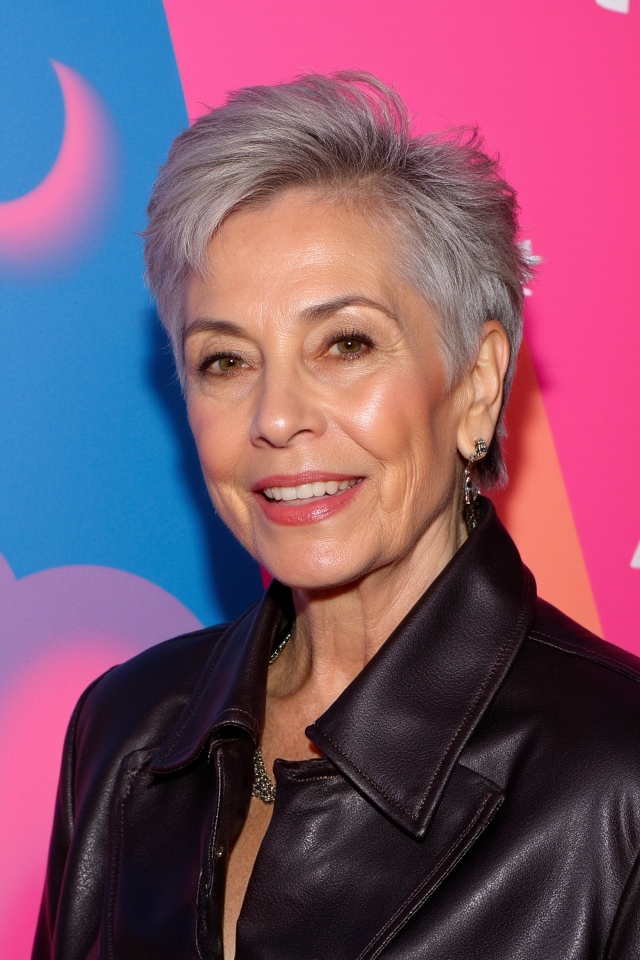 21+ Short Choppy Haircuts Women in Their 70s Can Pull-Off 2025 23 sophisticated silver choppy hairstyle