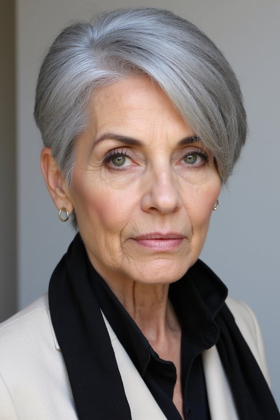 28+ Long Pixie Cuts for Older Women to Look & Feel Modern in 2025 87 sophisticated silver grey pixie