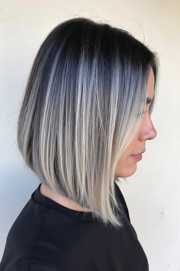 Top 40+ Short, Ombre Hair Color Ideas Trending Now in 2025 55 striking jet black silver ombre
