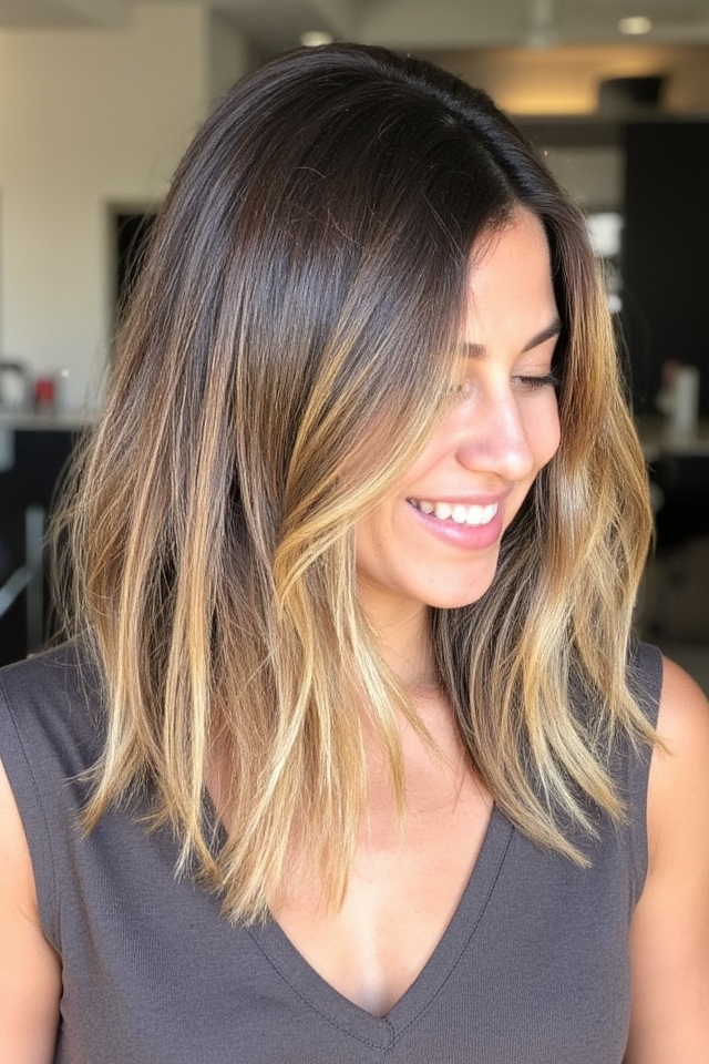 50+ Fantastic Short to Medium Layered Haircuts for That In-Between Length 2025 86 subtle balayage enhances layered lob