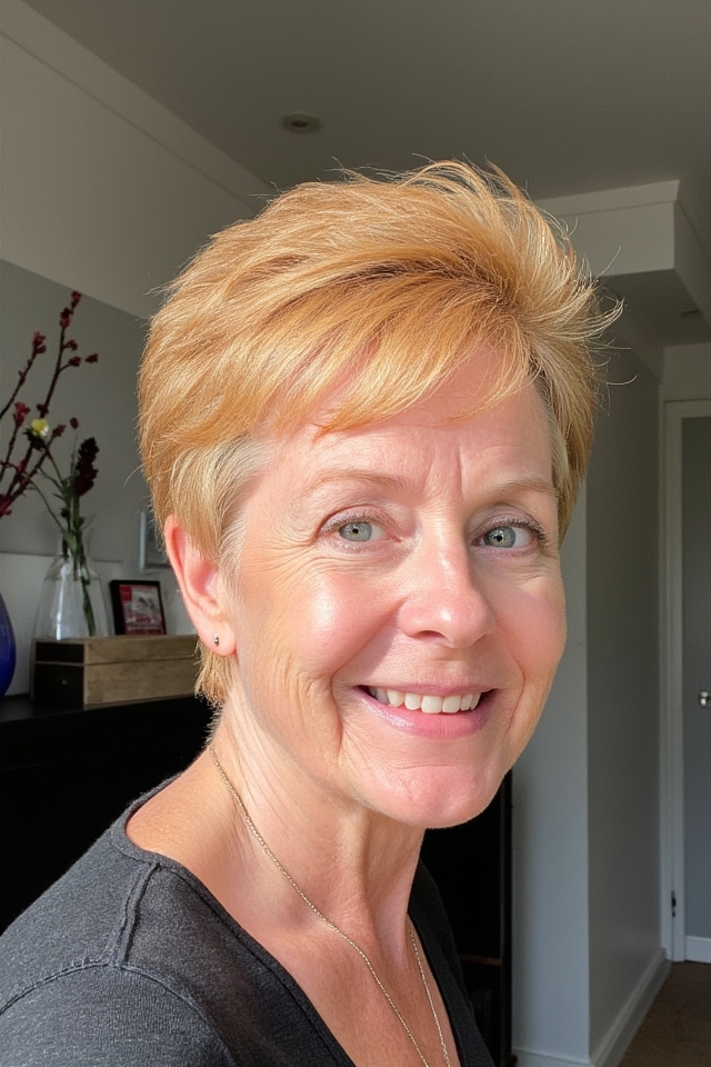 36+ Incredible Short "Choppy" Haircuts for Women Over 60 in 2025 23 tapered choppy cut highlights