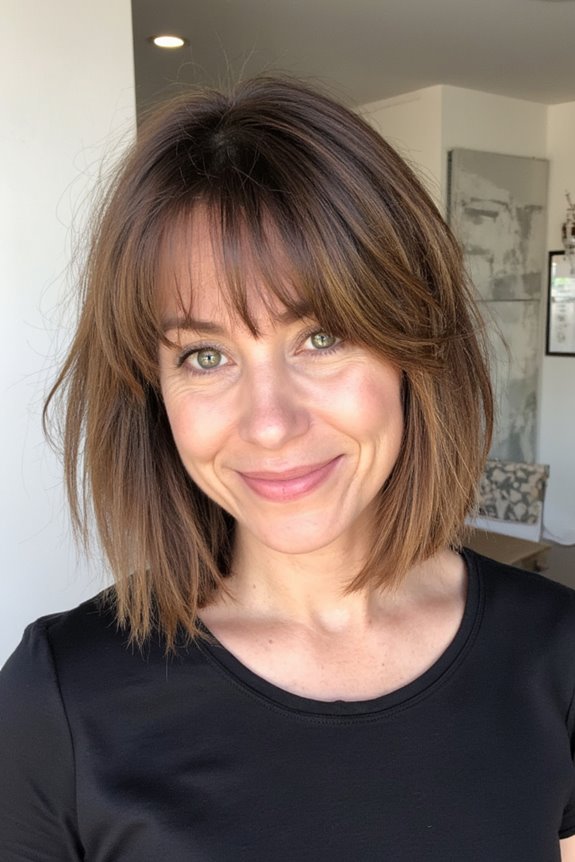 29+ Super-Cute Jaw-Length Haircut Ideas Taking Over Salons in 2025 51 textured bob with bangs