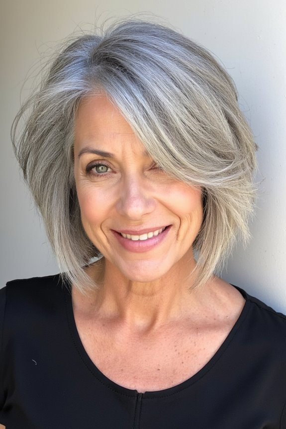 15+ Trendy Short Bob With Bangs Ideas Women Over 50 Are Loving in 2025 6 textured bob with bangs