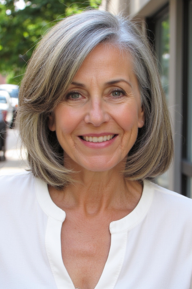 42+ Classic Short Bob Haircuts for Ladies Over 60 Who Want a Youthful Style in 2025 21 textured bob with bangs