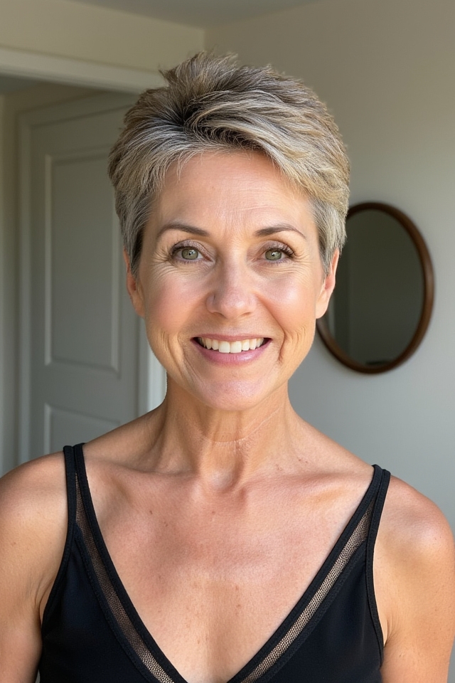 36+ Incredible Short "Choppy" Haircuts for Women Over 60 in 2025 34 textured crown tapered sides
