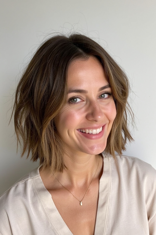 33+ Jaw-Length Bob Haircuts to See If You Want a Chic Crop in 2025 4 textured jaw length bob hairstyle