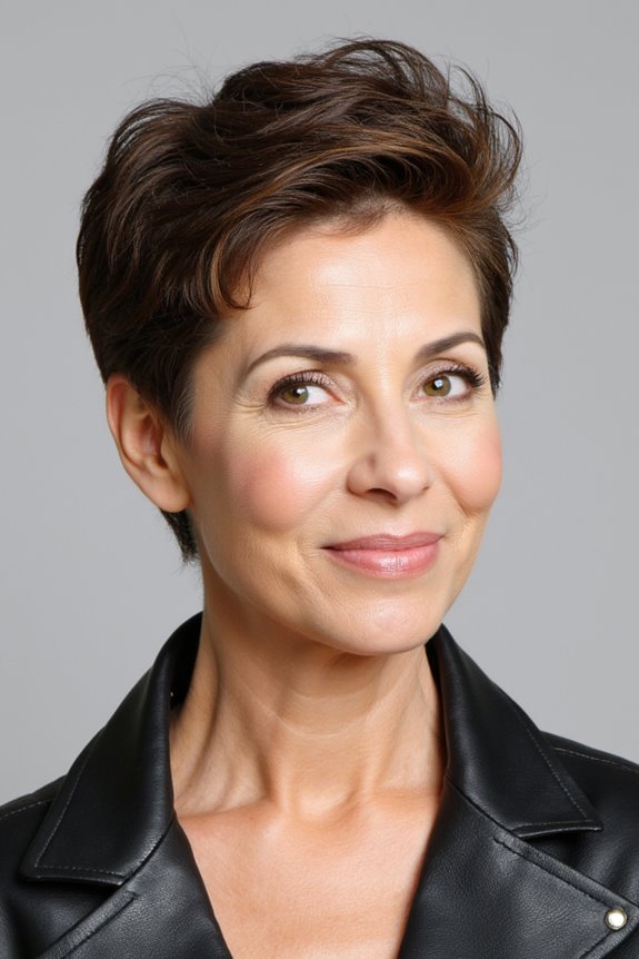 29+ Slimming Short Hairstyles for Women Over 50 With Round Faces in 2025 55 textured pixie cut elegance