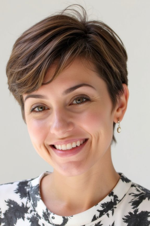 35+ Most Flattering Ways to Get a Pixie Cut for Round Face Shapes in 2025 3 textured pixie with bangs