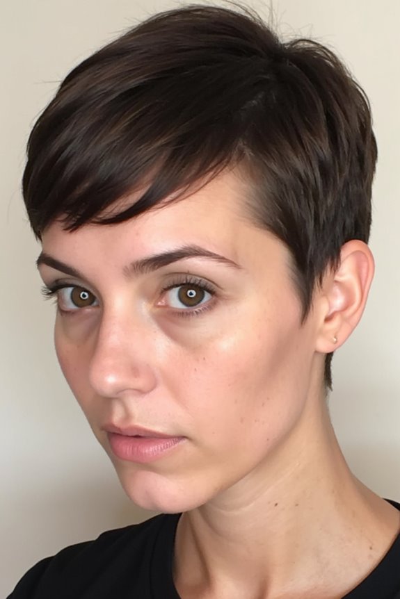 35+ Most Flattering Ways to Get a Pixie Cut for Round Face Shapes in 2025 45 textured pixie with fringe