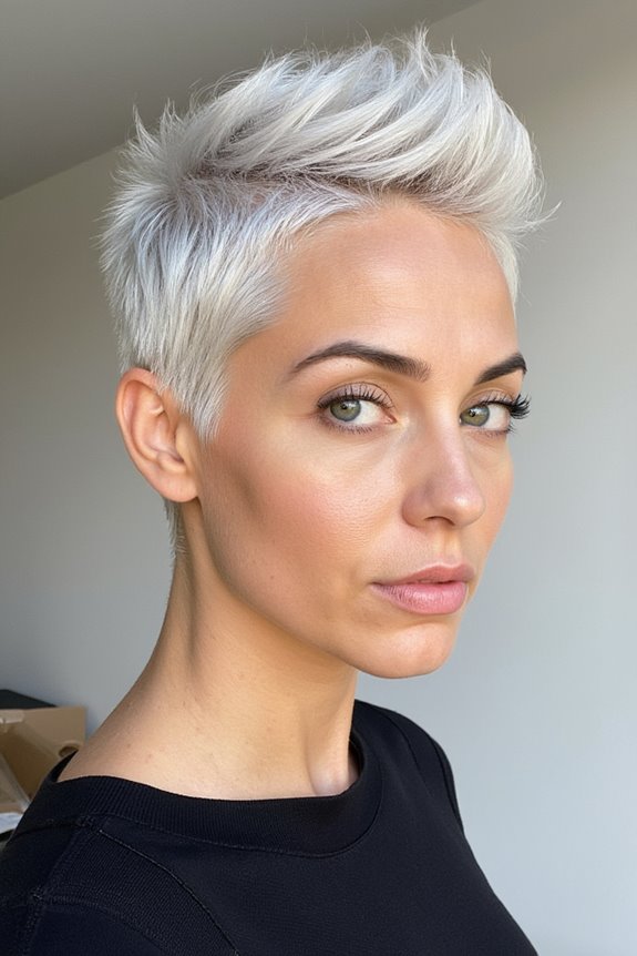 23+ Prettiest Platinum Pixie Cuts for Cooler Blonde Crop in 2025 8 textured platinum pixie undercut