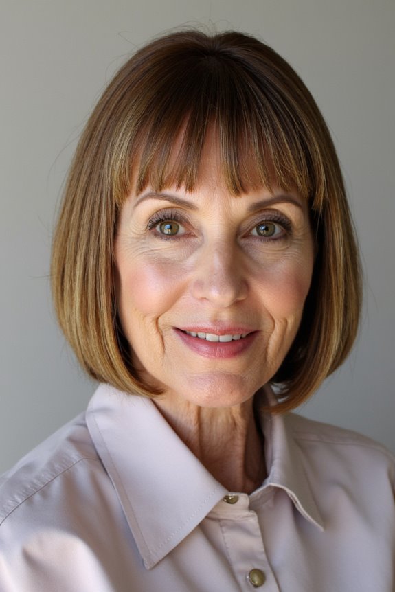 15+ Trendy Short Bob With Bangs Ideas Women Over 50 Are Loving in 2025 2 timeless blunt bob hairstyle