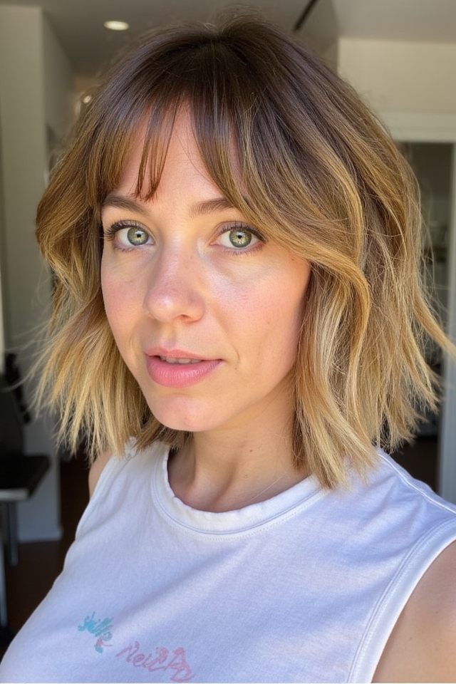 50+ Fantastic Short to Medium Layered Haircuts for That In-Between Length 2025 40 timeless layered bangs style