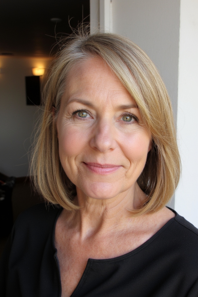 42+ Classic Short Bob Haircuts for Ladies Over 60 Who Want a Youthful Style in 2025 2 timeless sleek blunt bob